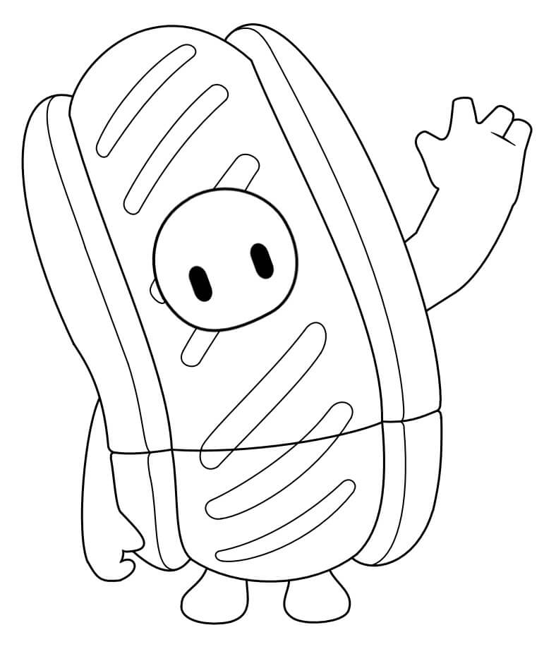 Hot Dog Skin Fall Guys Coloring Page ...coloringonly.com