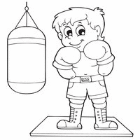 Boy Boxing in the Gym » Coloring Pages ...surfnetkids.com