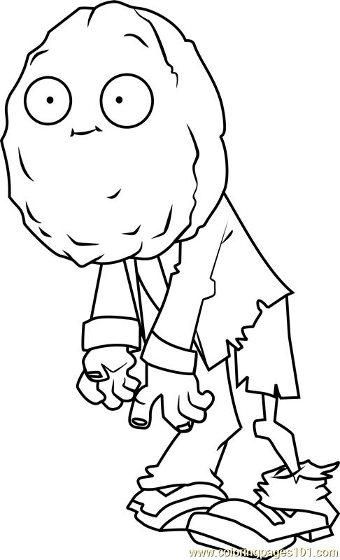Wall-nut Zombie Coloring Page - Free Plants vs. Zombies Coloring Pages :  ColoringPages101.com