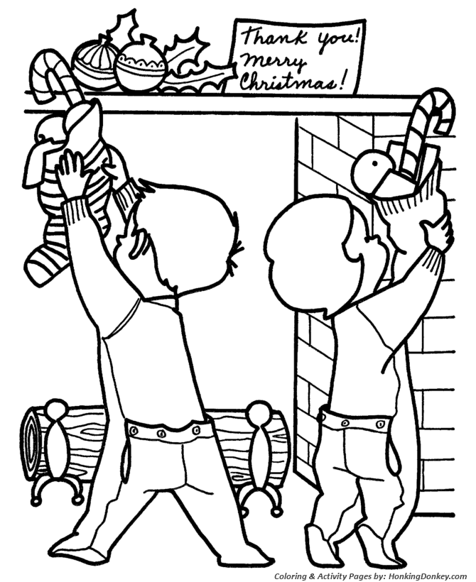 Christmas Morning Coloring Pages - Christmas Stocking Coloring ...