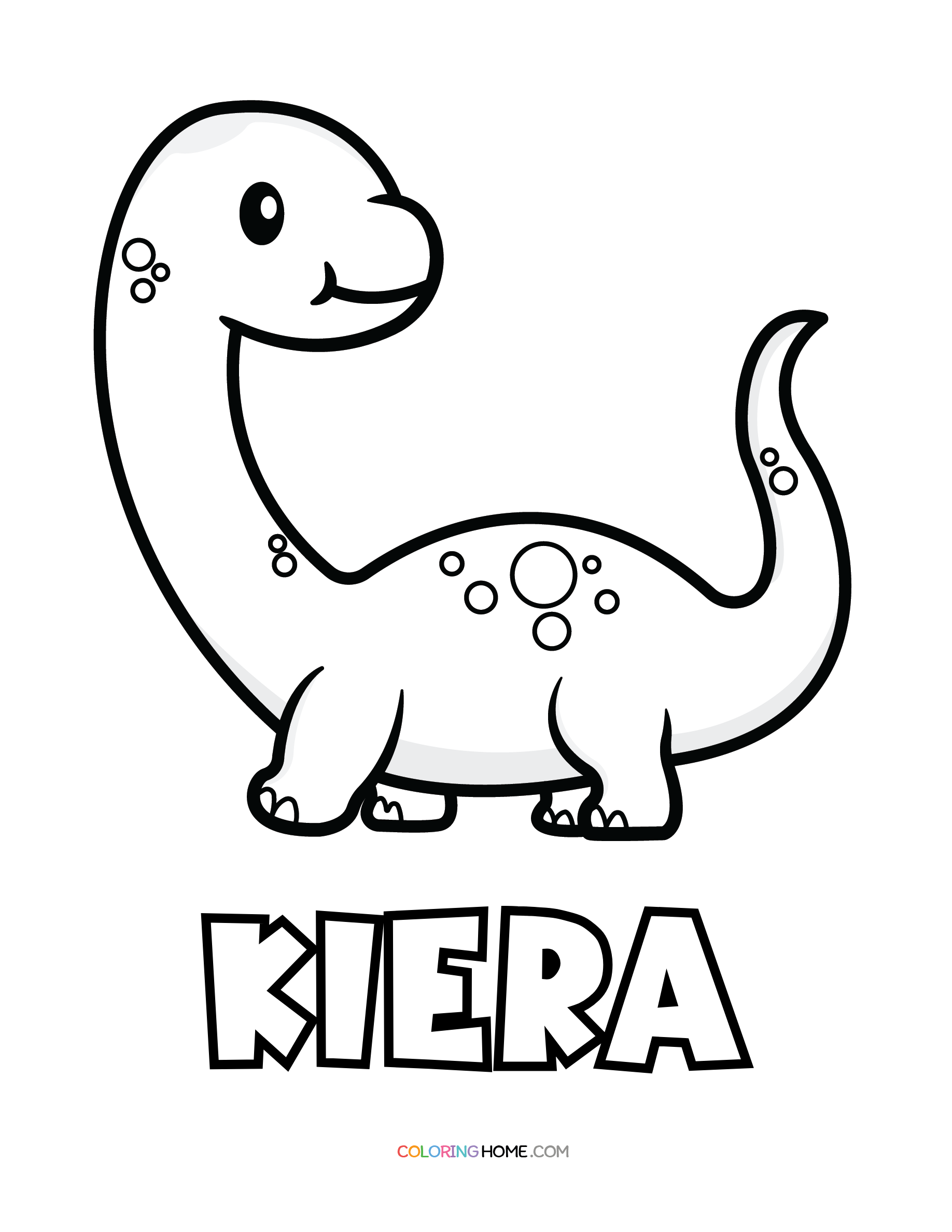 Kiera dinosaur coloring page
