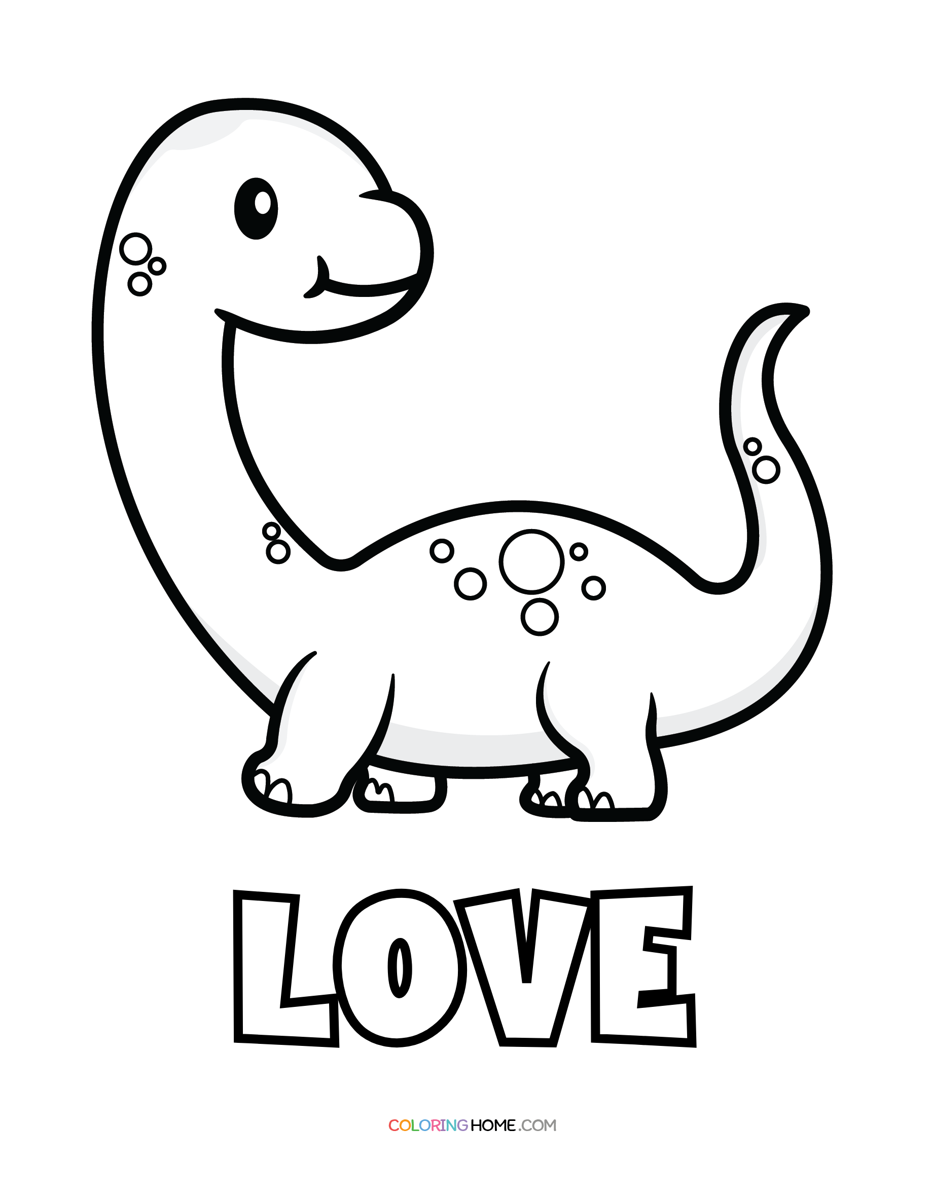 Love dinosaur coloring page