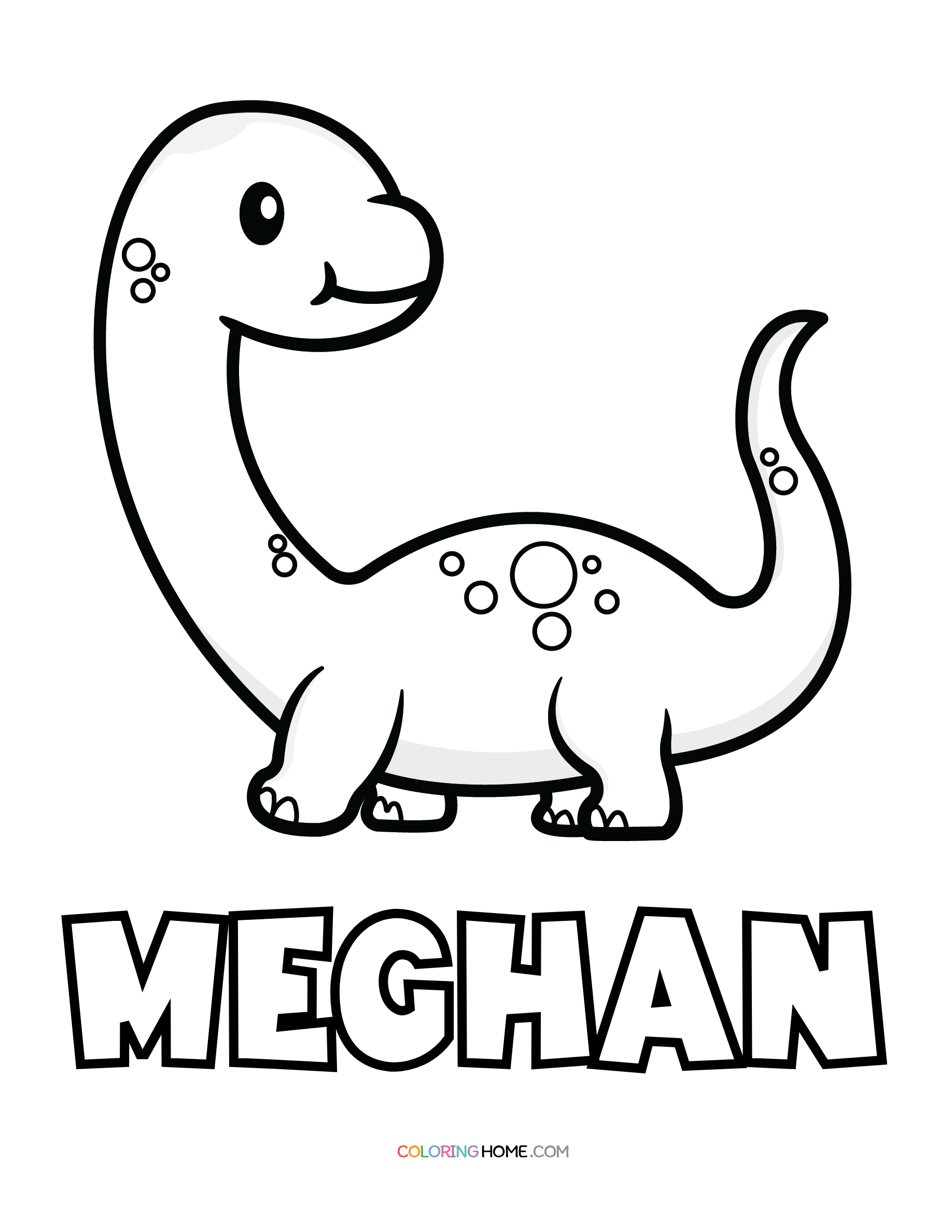 Meghan dinosaur coloring page