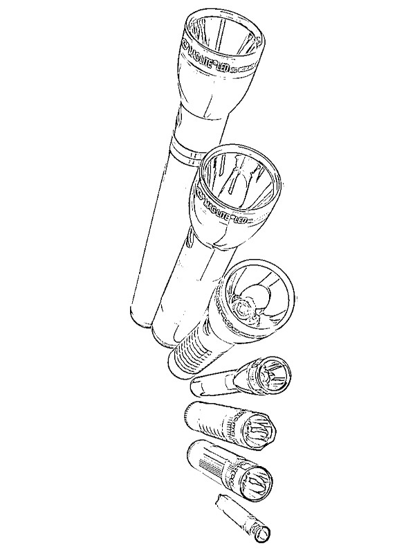 colouring page Maglite flashlight | coloringpage.ca