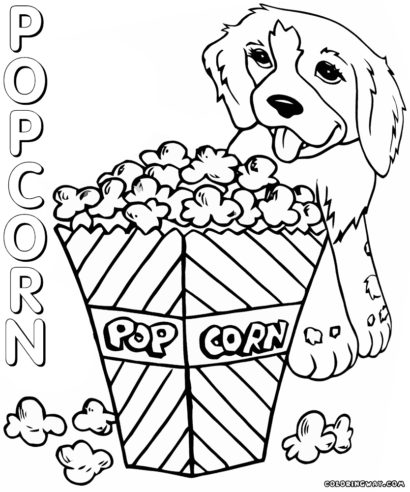 Popcorn coloring pages | Coloring pages to download and print