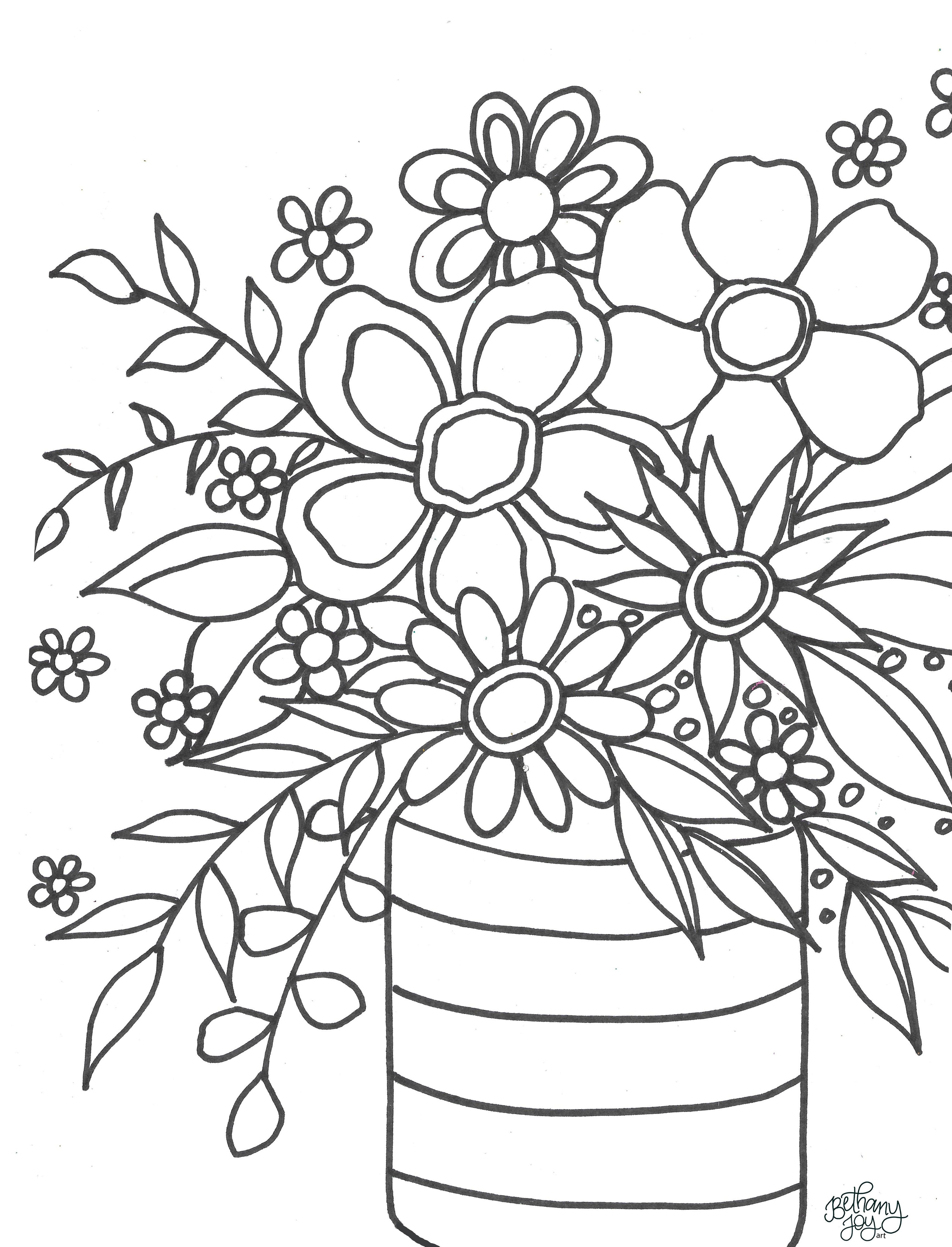 Fun Floral Coloring Pages! – Bethany ...