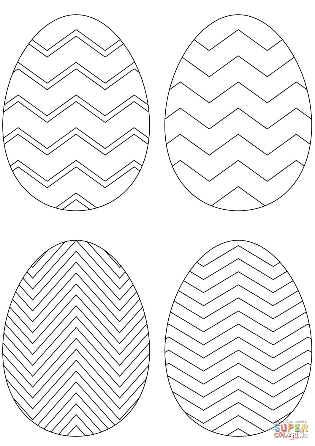 Chevron Easter Eggs coloring page | Free Printable Coloring Pages