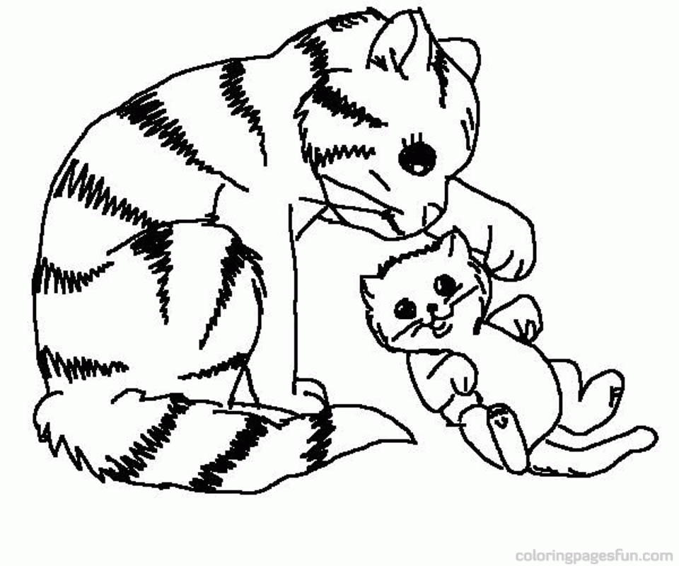 Kitten And Puppy Coloring Pages To Print - Coloring