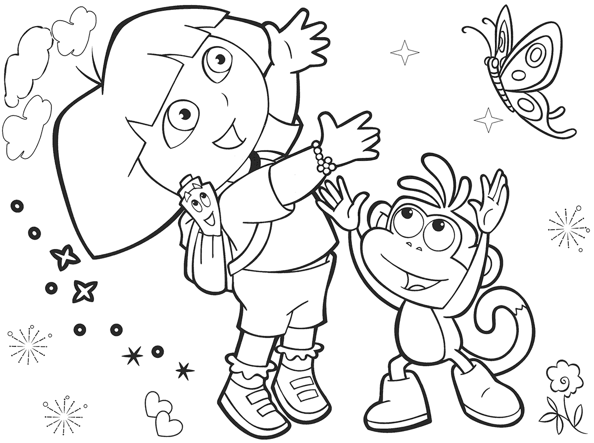Coloring Pages Need Dora Explorer - GFT Coloring • #22812