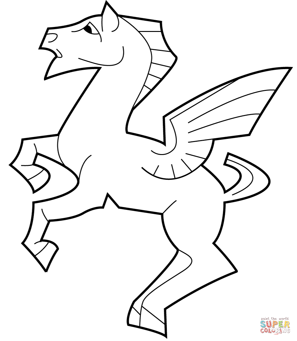 Pegasus by M.C. Escher coloring page | Free Printable Coloring Pages