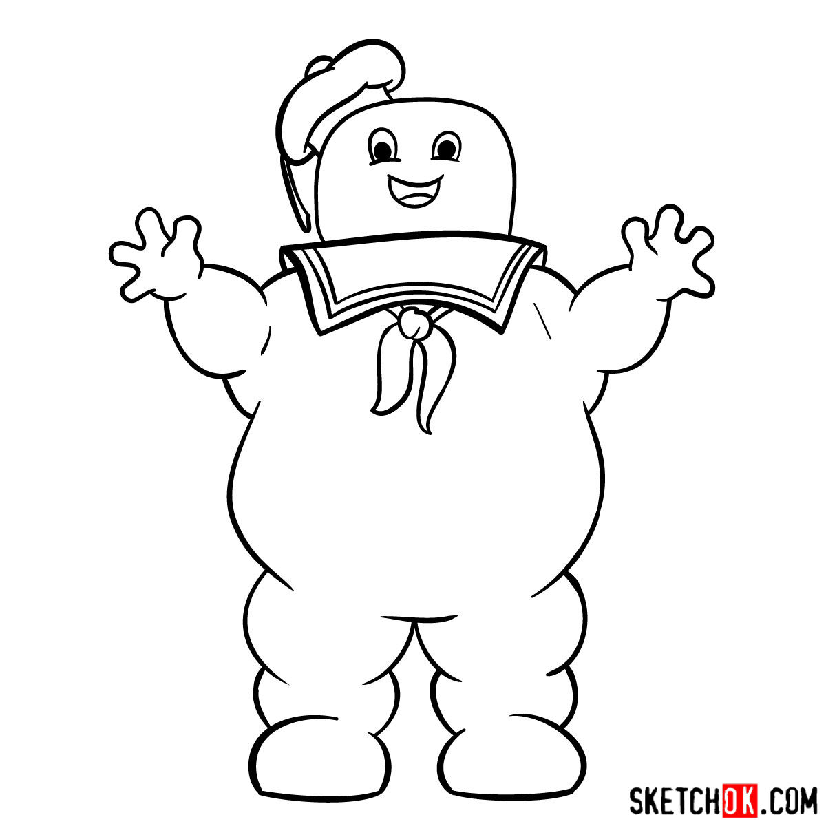 How to draw Stay Puft Marshmallow Man | Ghostbusters - Sketchok
