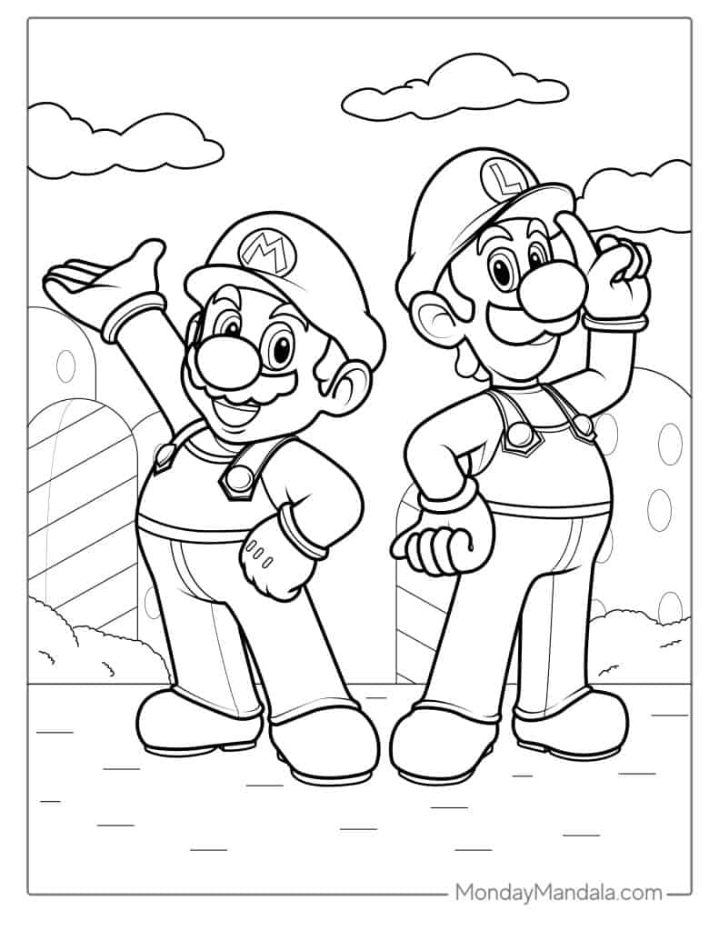 20 Cute Luigi Coloring Pages (Free PDF Printables)