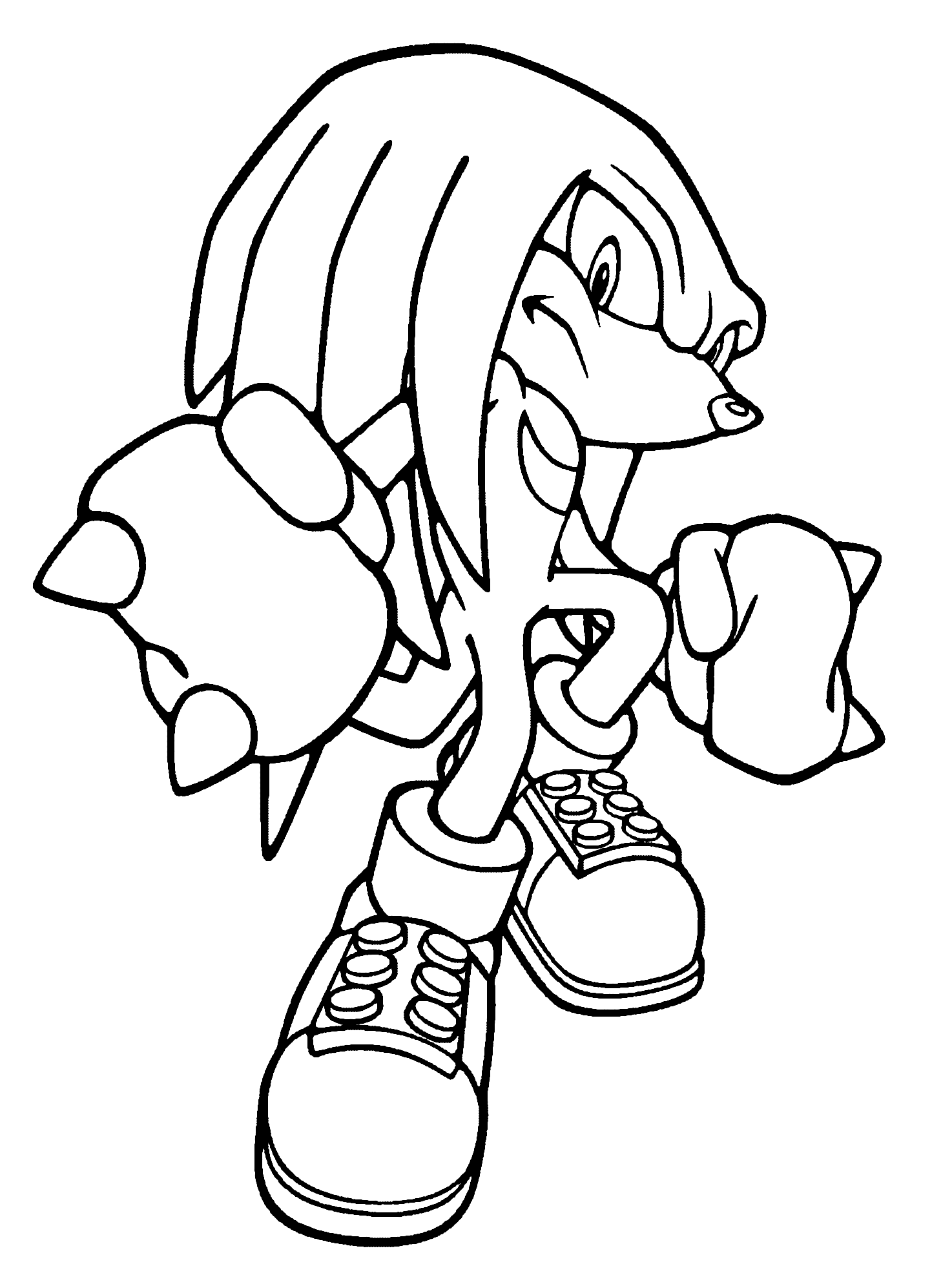 Knuckles Sonic coloring page - free printable coloring pages on coloori.com