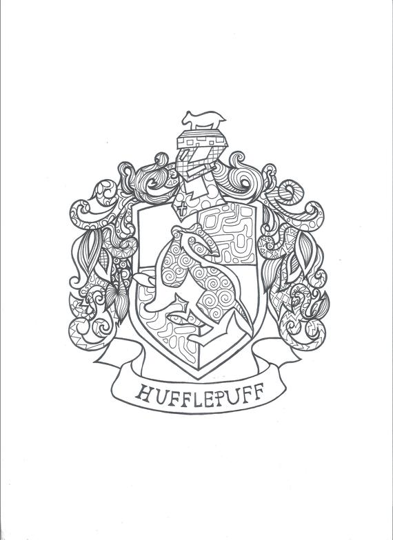 Harry Potter Hufflepuff - PDF Coloring Page in 2019 | Harry ...