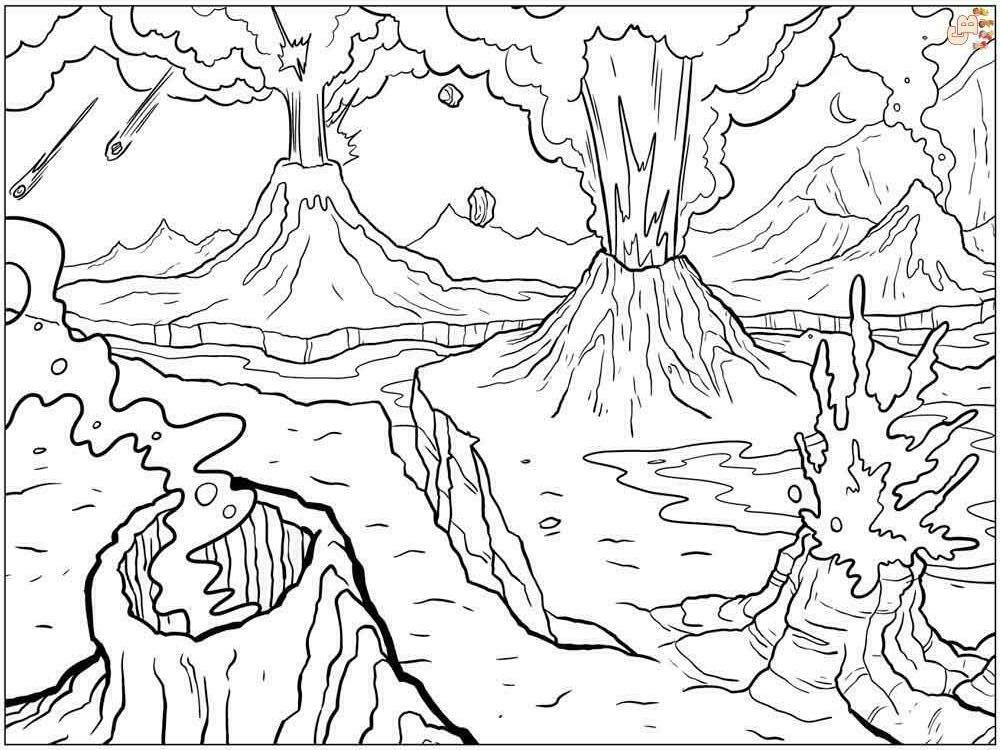 Volcano Coloring Pages - Free Printable Sheets for Kids