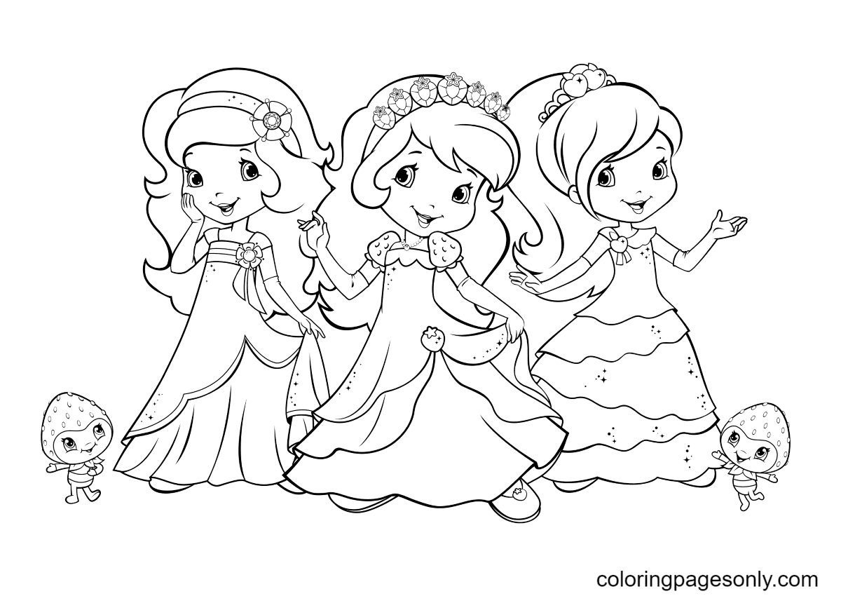 Orange Blossom, Strawberry Shortcake and Plum Pudding Coloring Pages - Coloring  Pages For Girls Coloring Pages - Coloring Pages For Kids And Adults