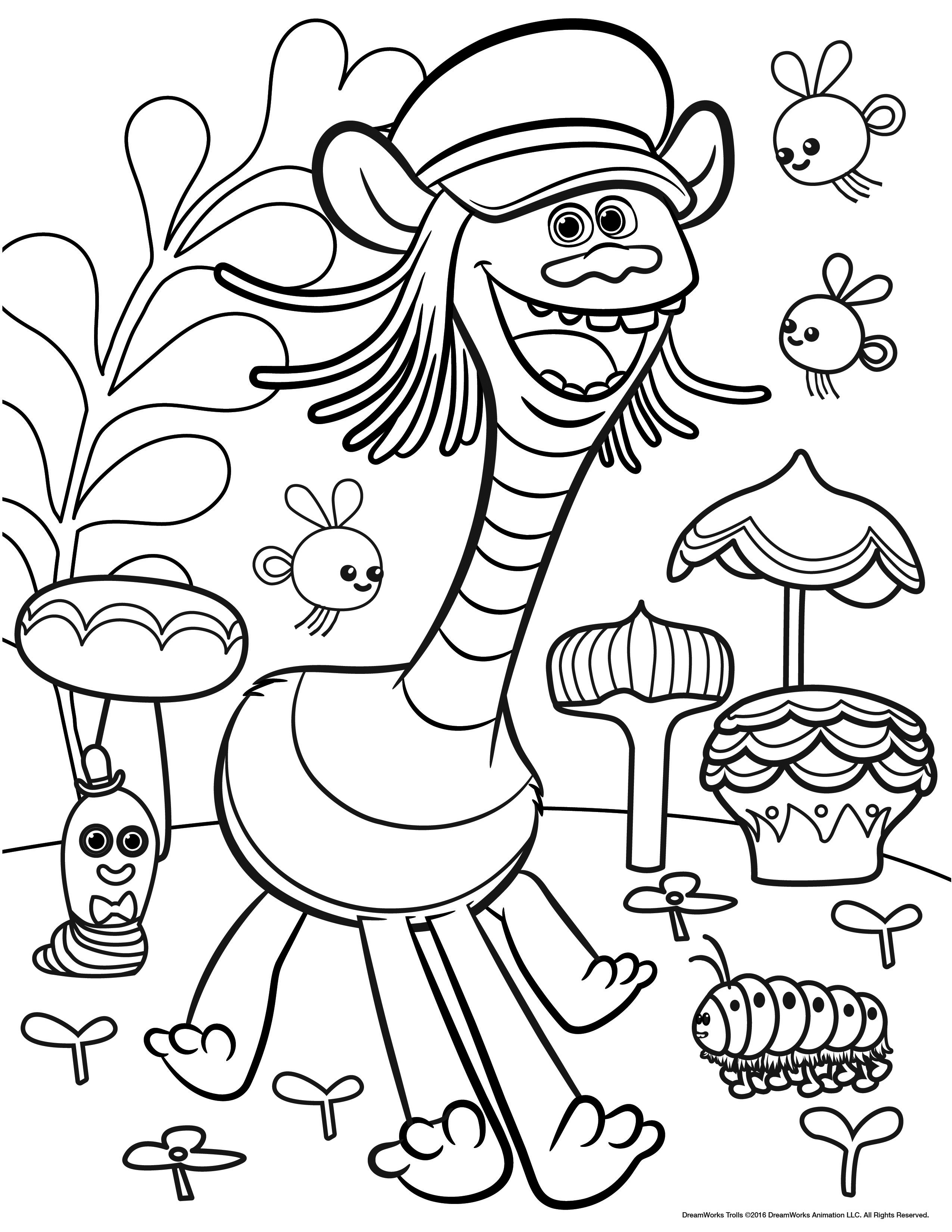 Trolls Kids Coloring Pages
