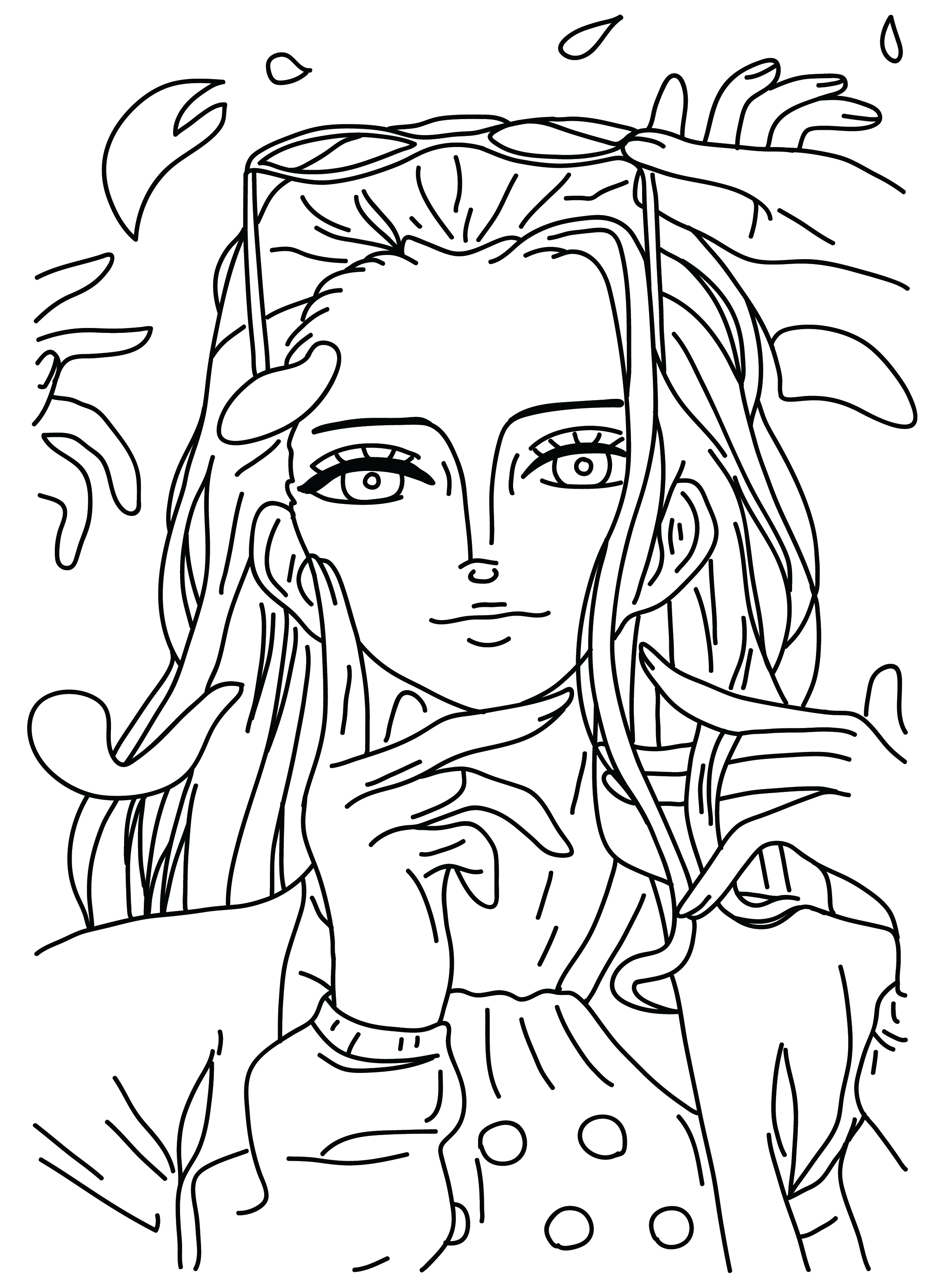 Line Art Nico Robin Coloring Page - Coloring Nation