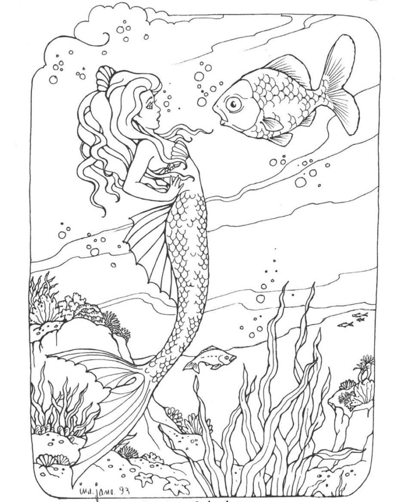 Mermaid Coloring Pages. 120 Images to Print | WONDER DAY — Coloring pages  for children and adults