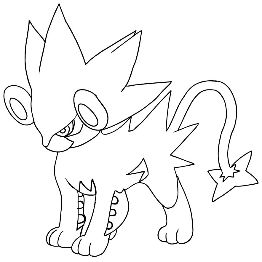 Luxray from the fourth generation of the Pokémon coloring page