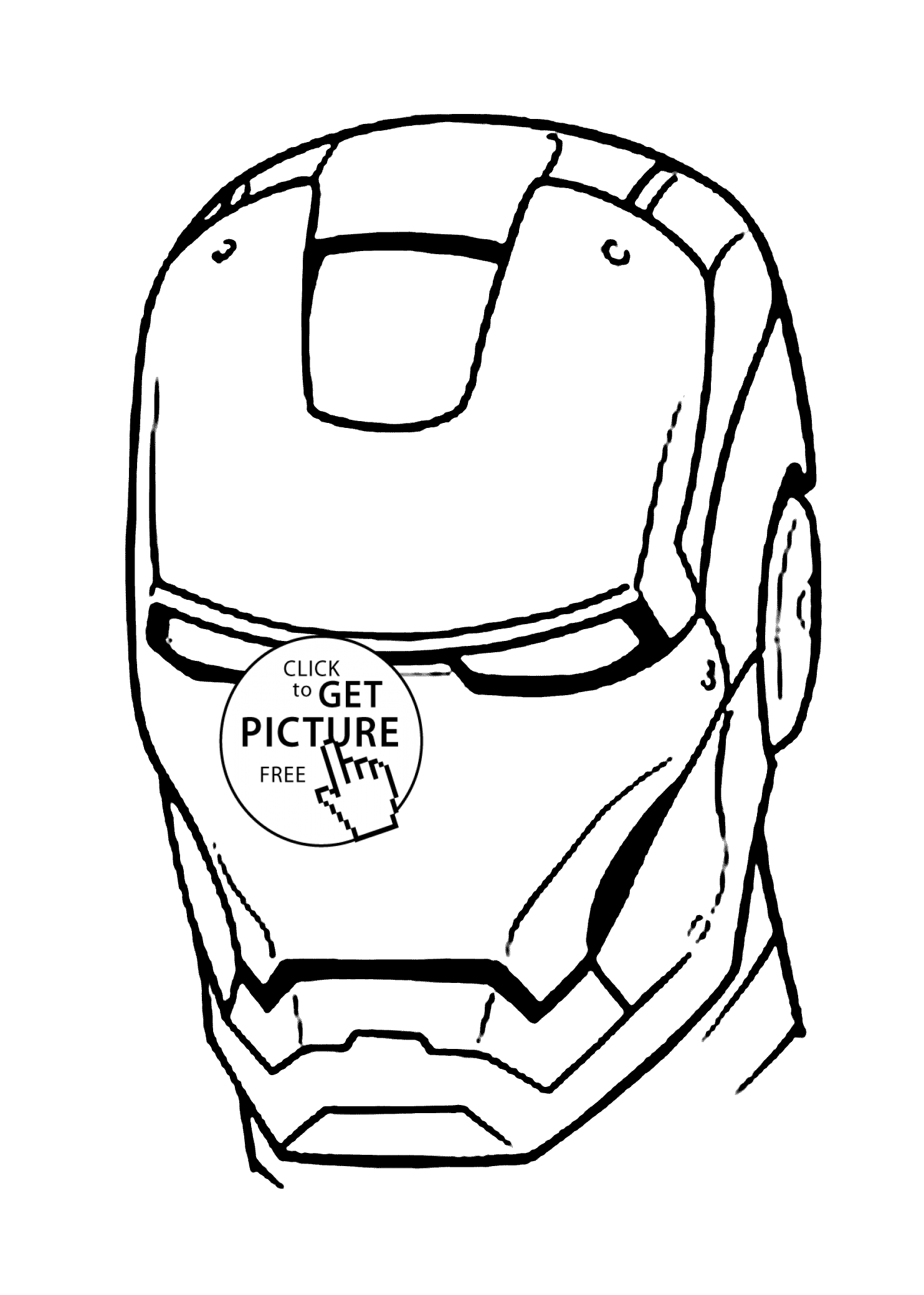 Iron man mask coloring pages for kids printable free | coloing-4kids.com
