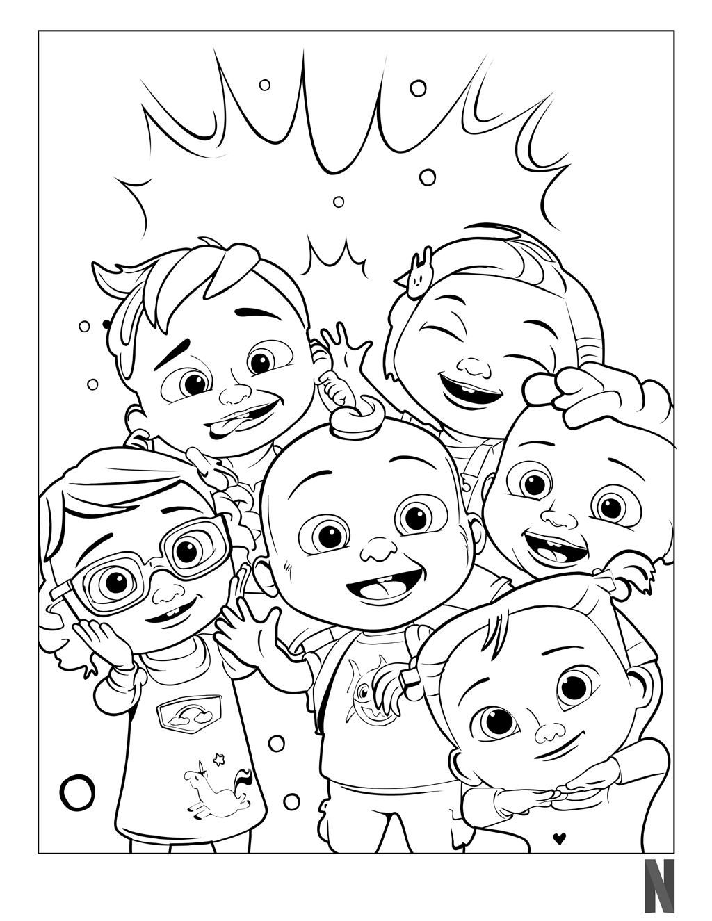 CoComelon Coloring Pages Characters. | Birthday coloring pages, Free kids coloring  pages, Coloring pages