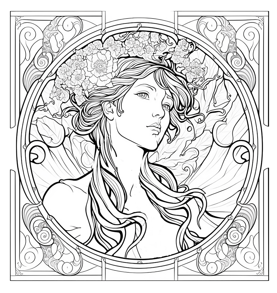 Dreams of Mucha Coloring Book | The Attic Shoppe Trading Co.
