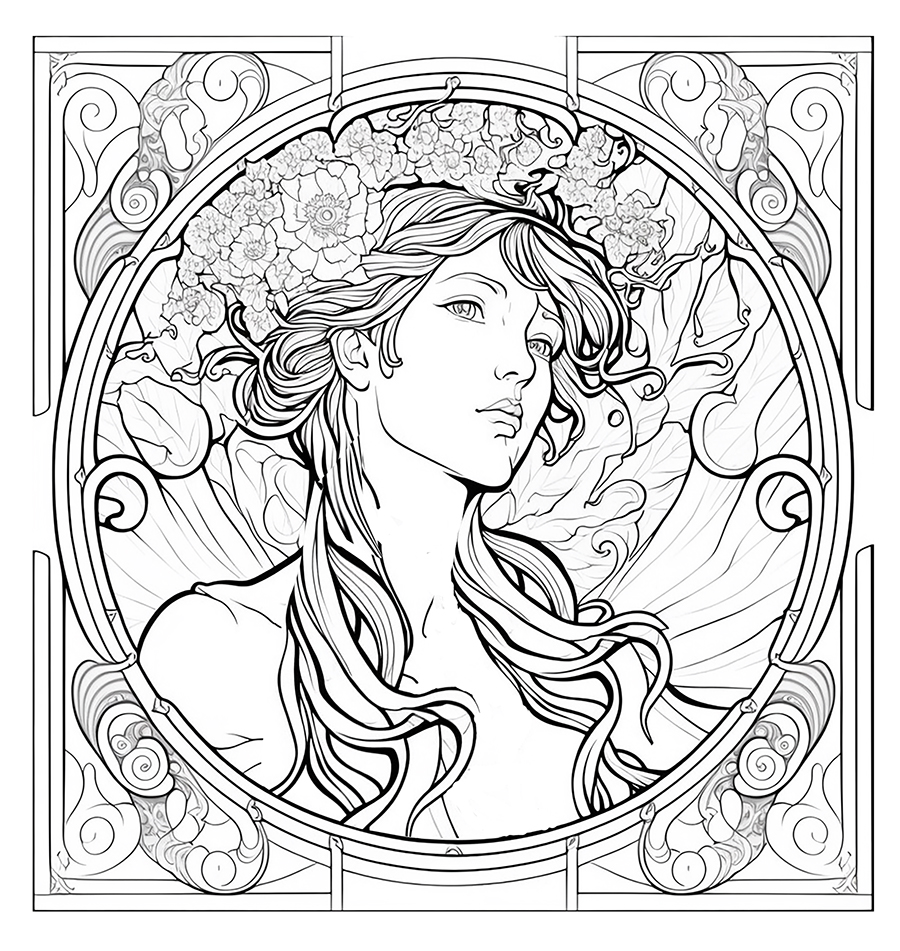 Dreams Of Mucha Coloring Book. The Attic Shoppe Trading Co - Coloring ...