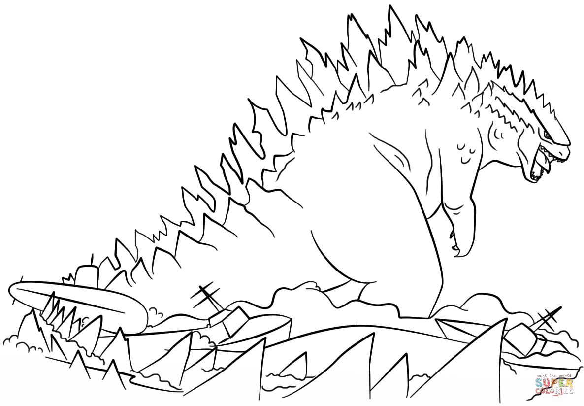 godzilla coloring pages - Clip Art Library