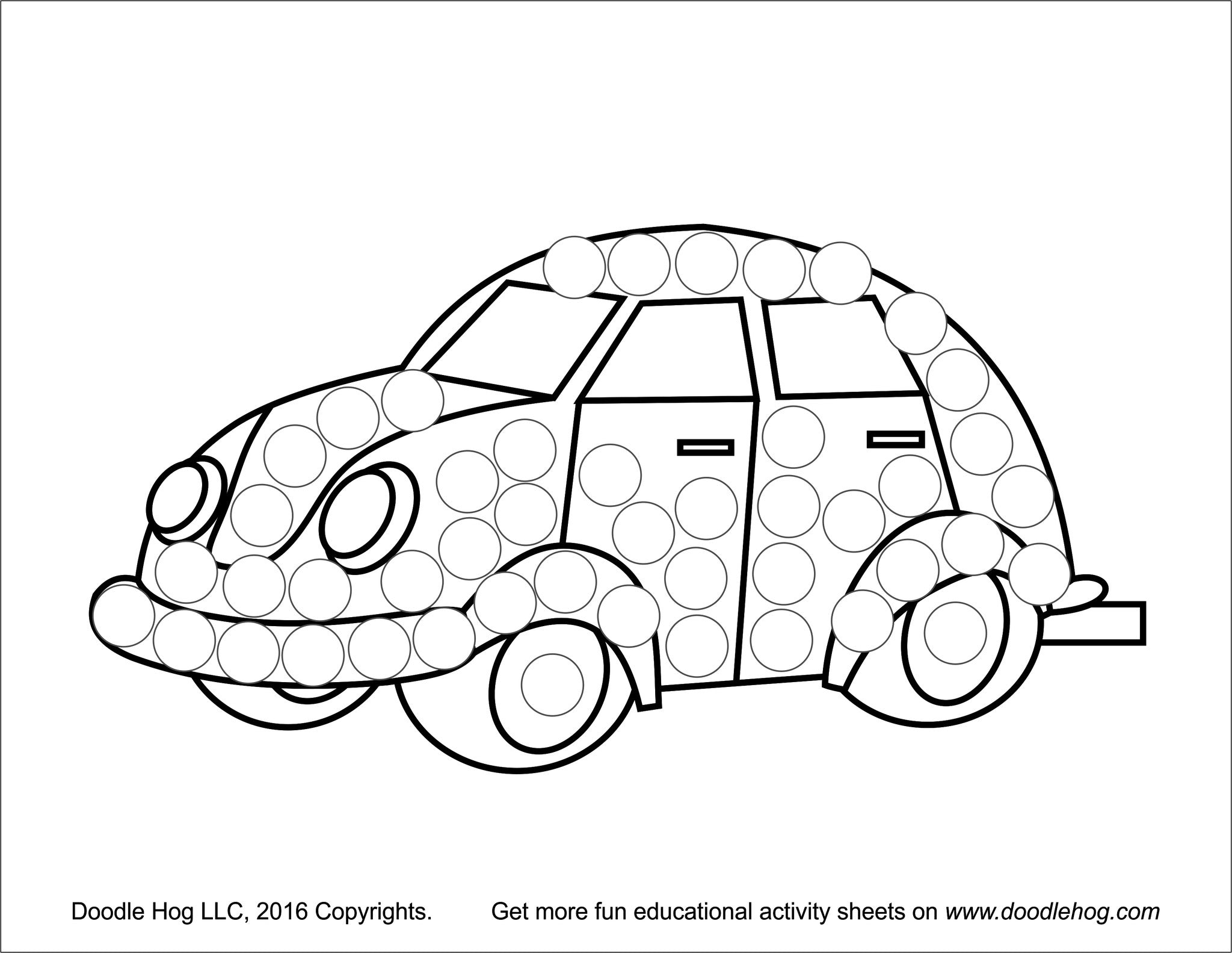 Free Download | Cars, Trains and Trucks Dot Worksheets – Doodle Hog