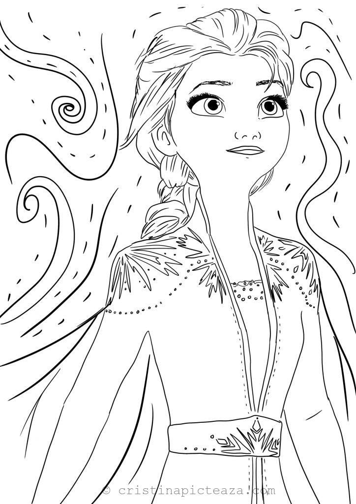 Coloring pages with Elsa in White dress - Frozen 2 – Cristina is Painting |  Frozen para colorir, Pintura frozen, Elsa para colorir