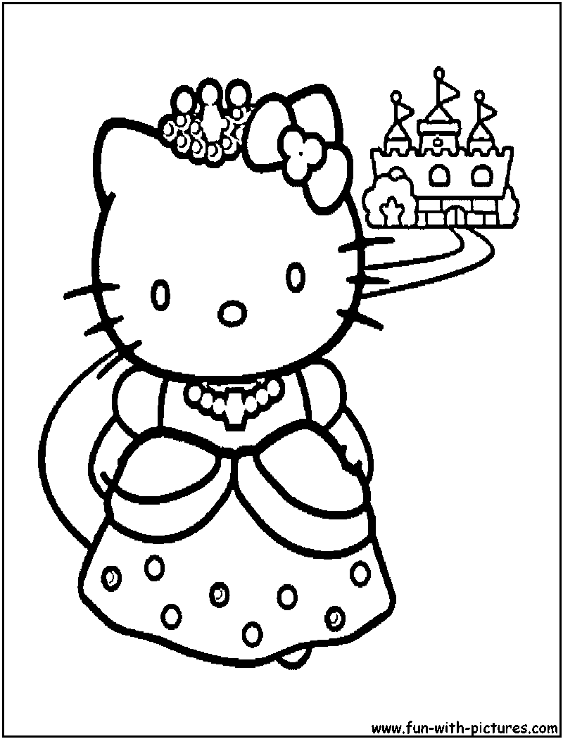 Hello Kitty Princess Coloring Pages - HiColoringPages