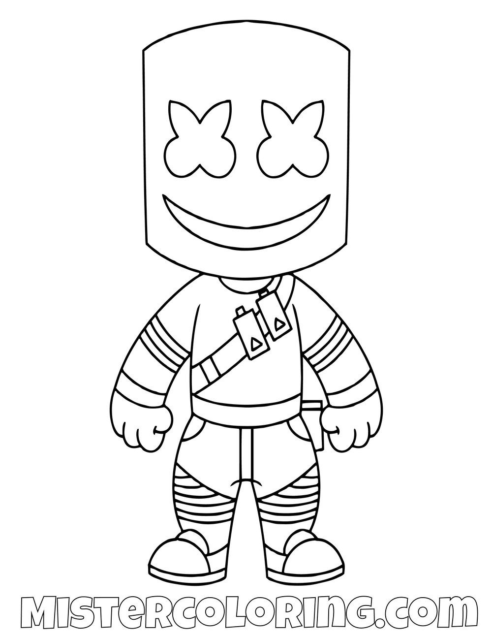 Free Marshmello Chibi Skin Fortnite Coloring Page For Kids | Cool ...