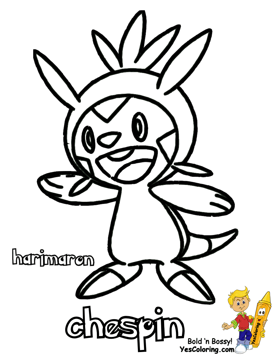 Spectacular Pokemon X and Y Coloring! Chespin!  http://www.yescoloring.com/pokemon-x-and-y.html | Pokemon coloring pages,  Pokemon coloring, Cartoon coloring pages