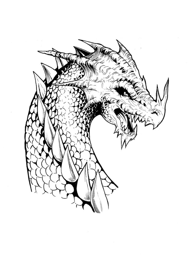 Dragon Face Coloring Page