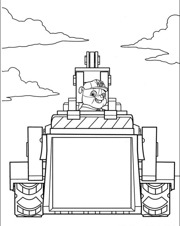 Rabble Construction Truck - Paw Patrol Coloring Pages