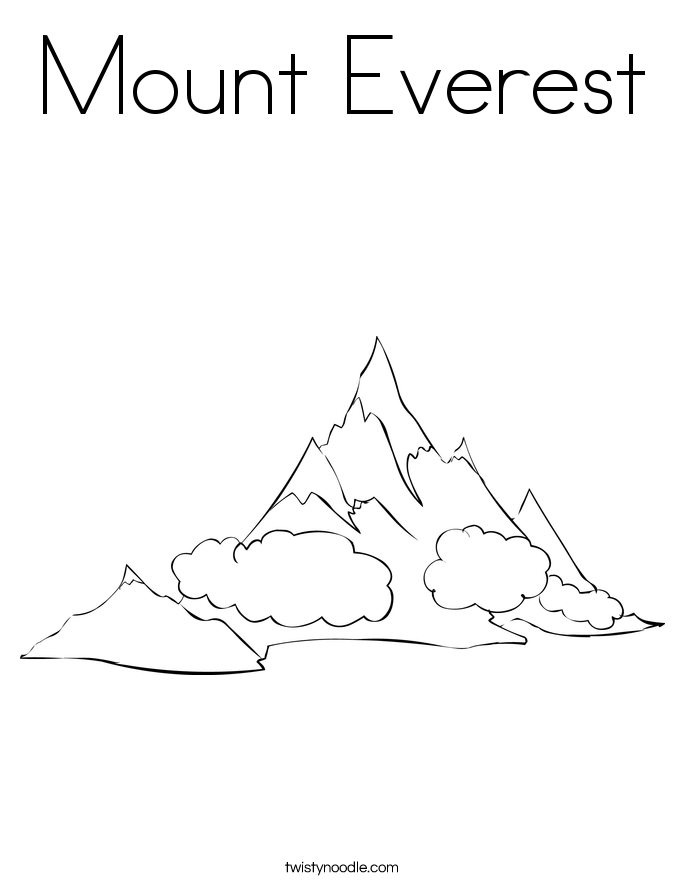 Mount Everest Coloring Page - Twisty Noodle