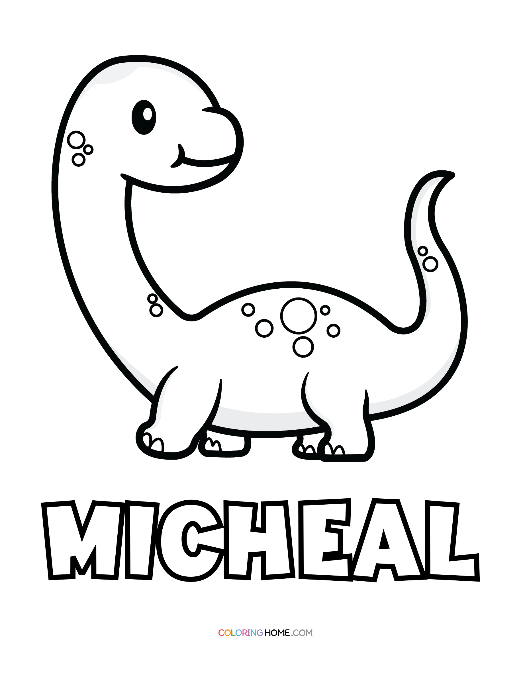 Micheal dinosaur coloring page