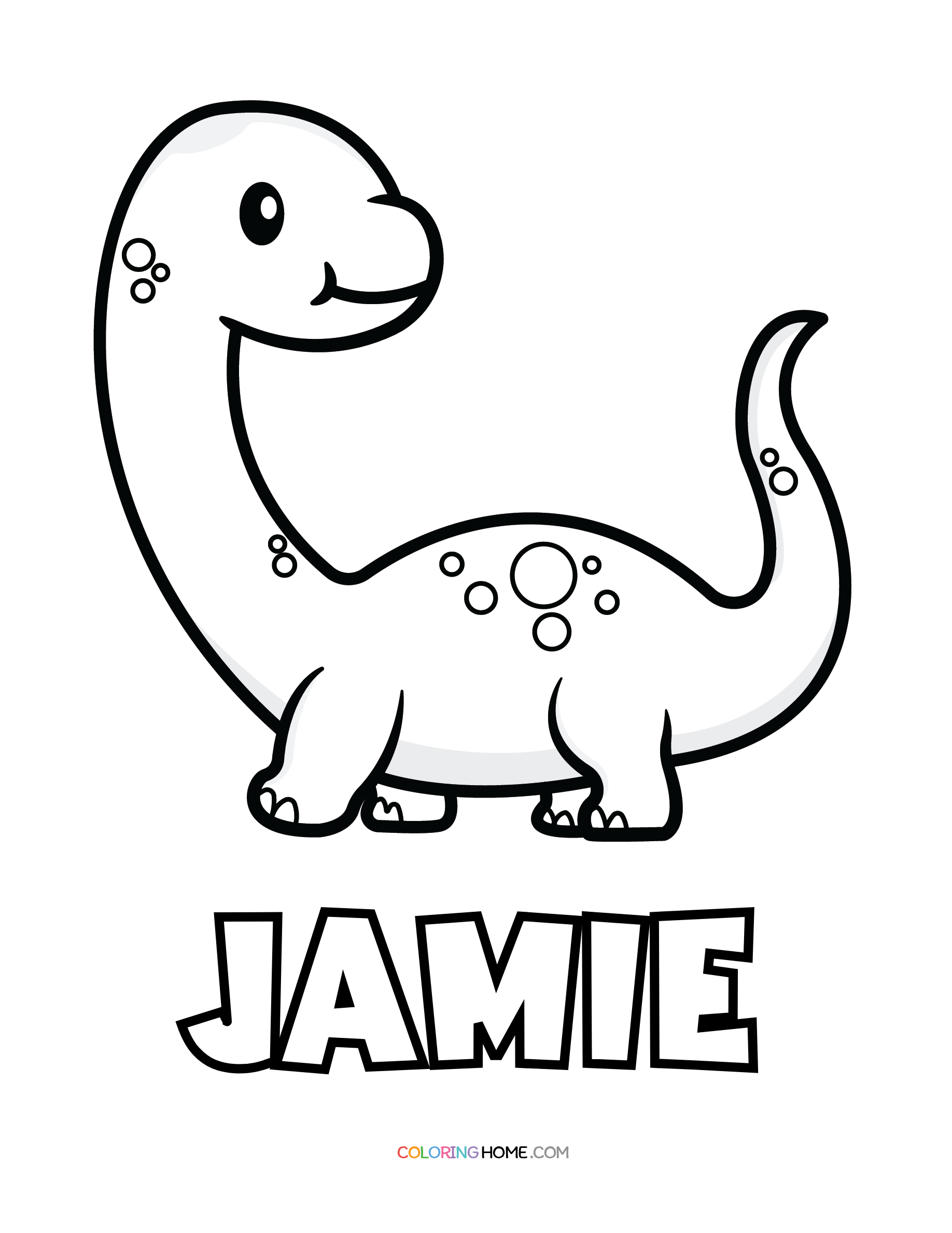 Jamie dinosaur coloring page