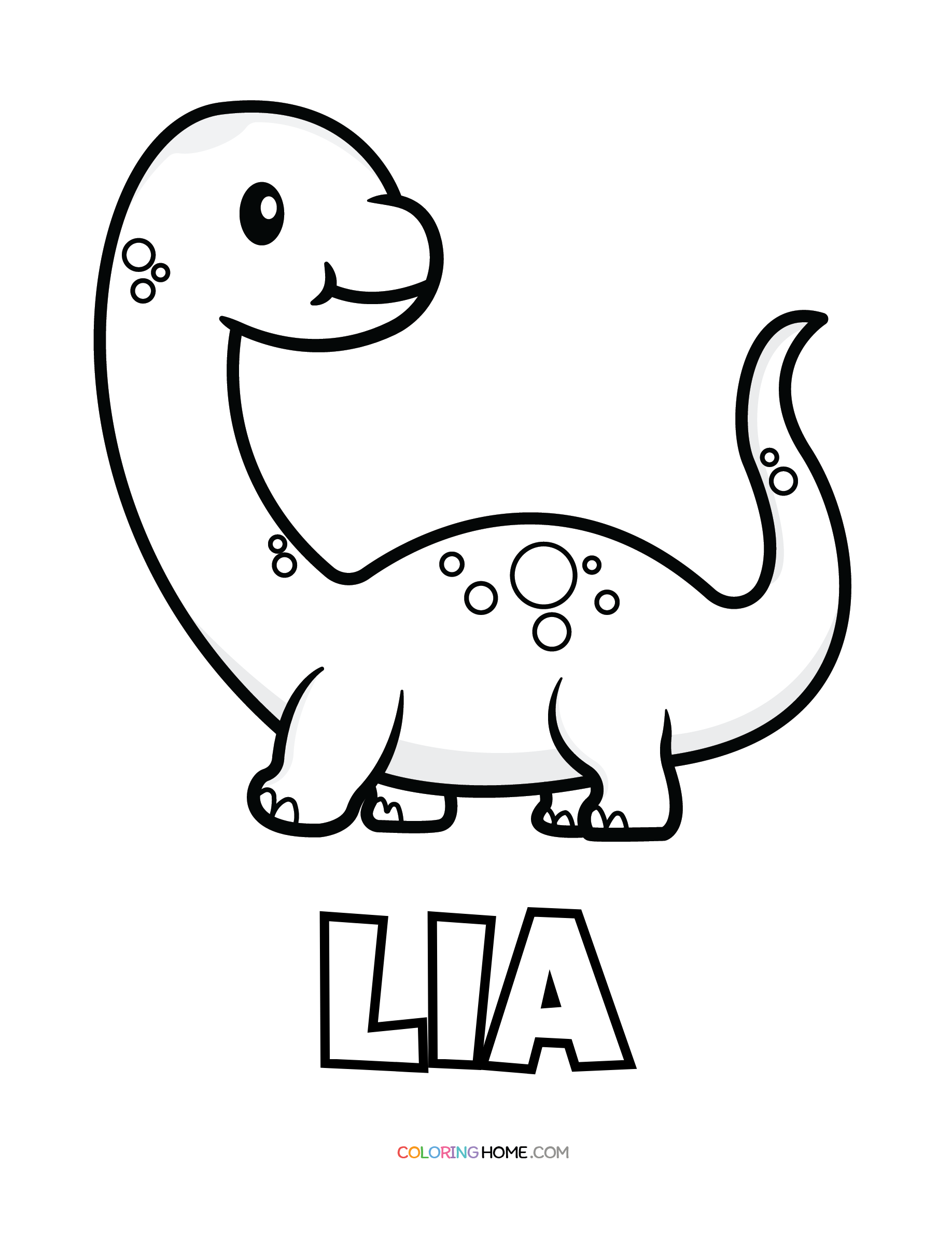 Lia dinosaur coloring page