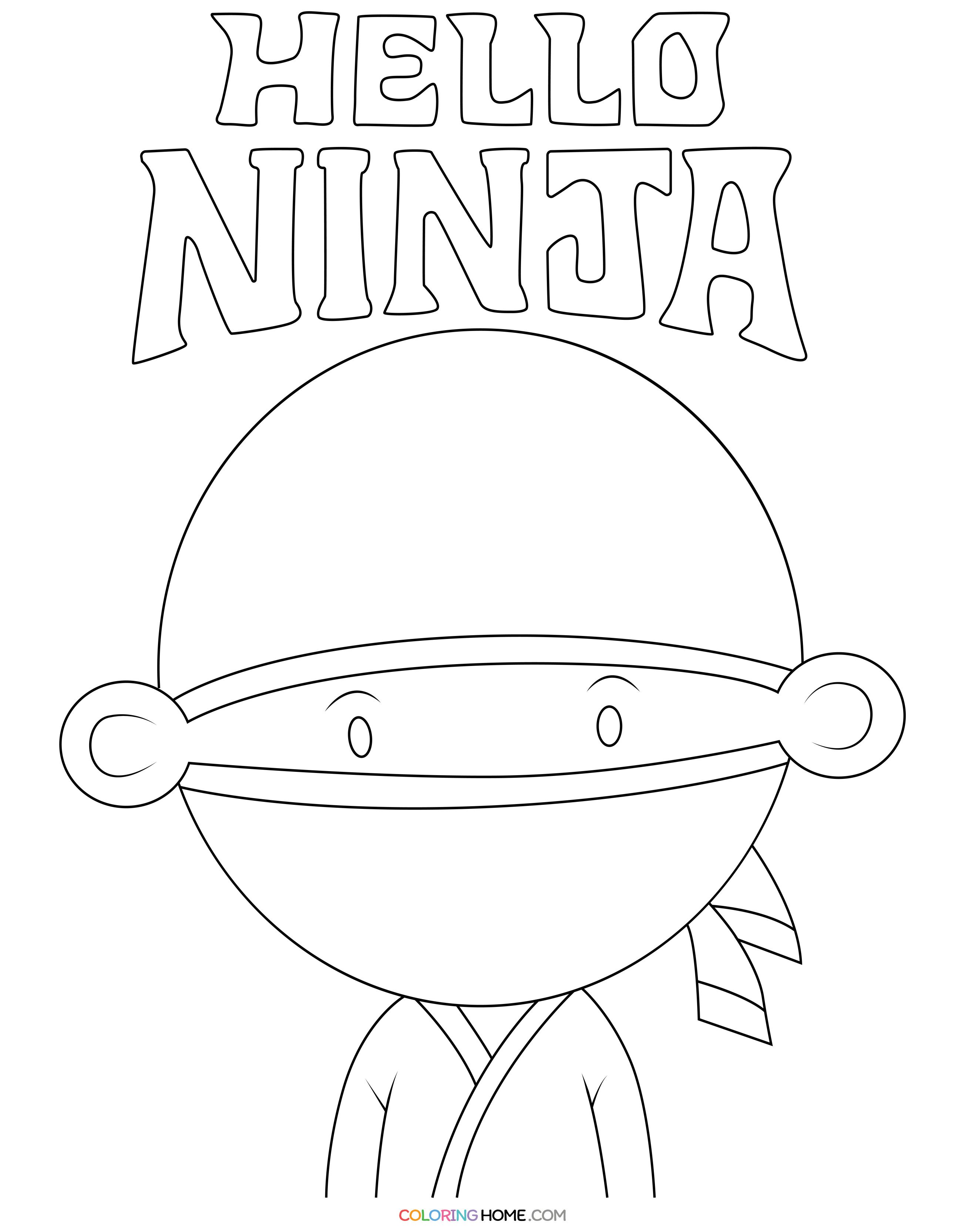 Hello Ninja coloring page
