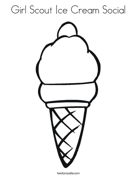 Girl Scout Ice Cream Social Coloring Page - Twisty Noodle