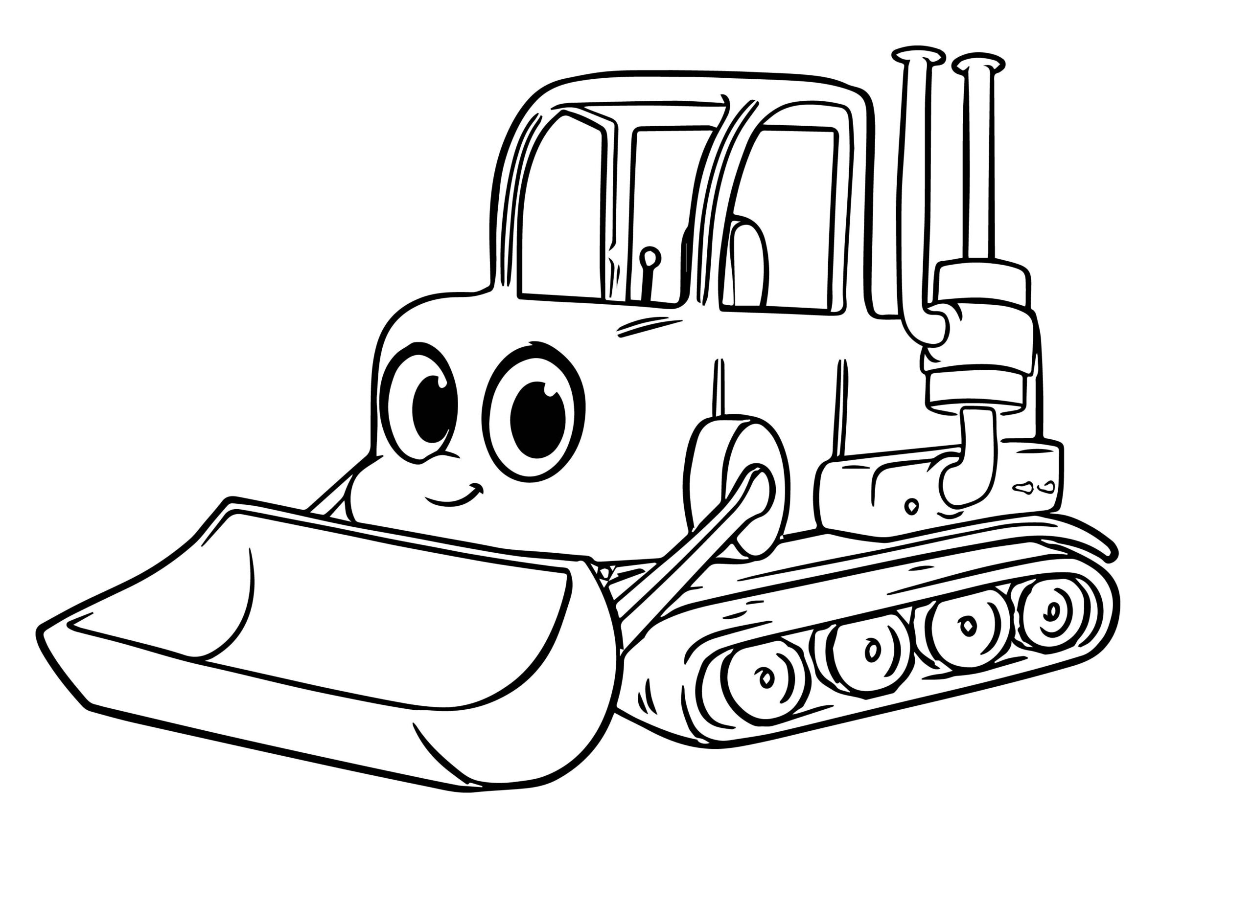 Happy Bulldozer coloring book to print and online