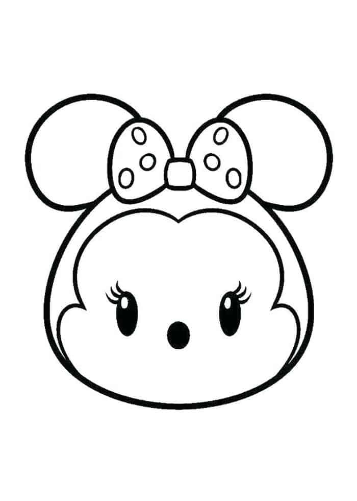 Minnie Tsum Tsum Coloring Page - Free Printable Coloring Pages for Kids
