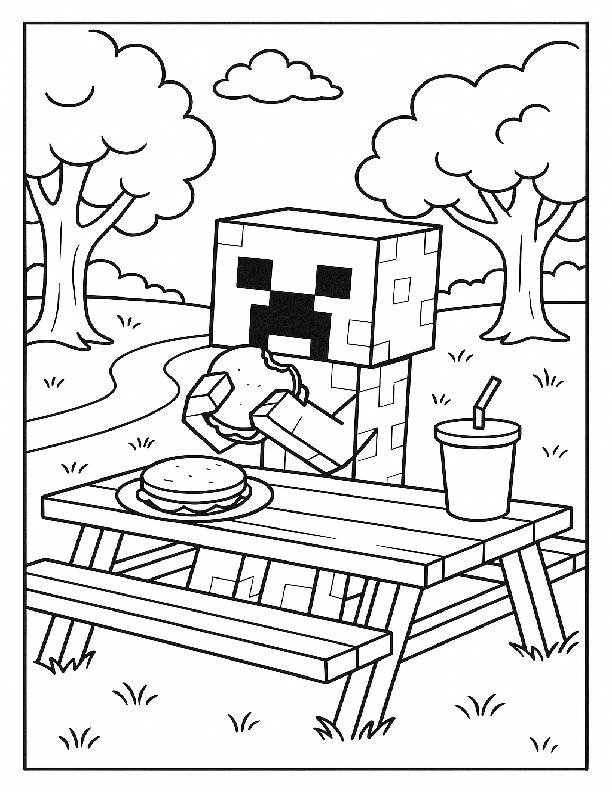 Minecraft Creeper Coloring book no prep - Classful