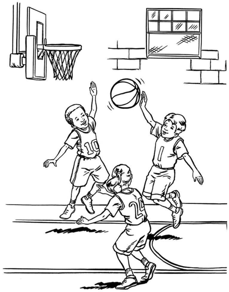 Basketball Coloring Page - Coloring Pages for Kids and for Adults