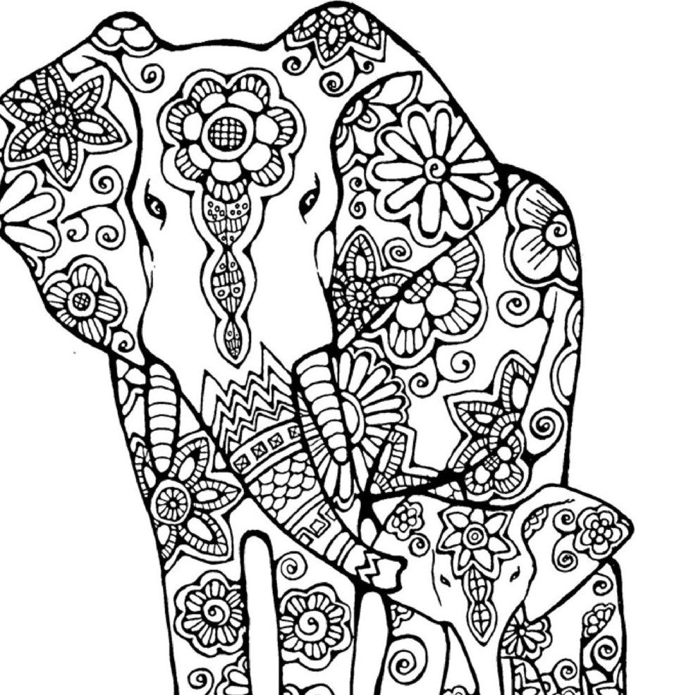 elephant design coloring pages printable - Clip Art Library