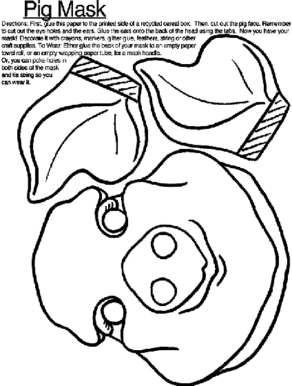 Pig Mask Coloring Page | crayola.com