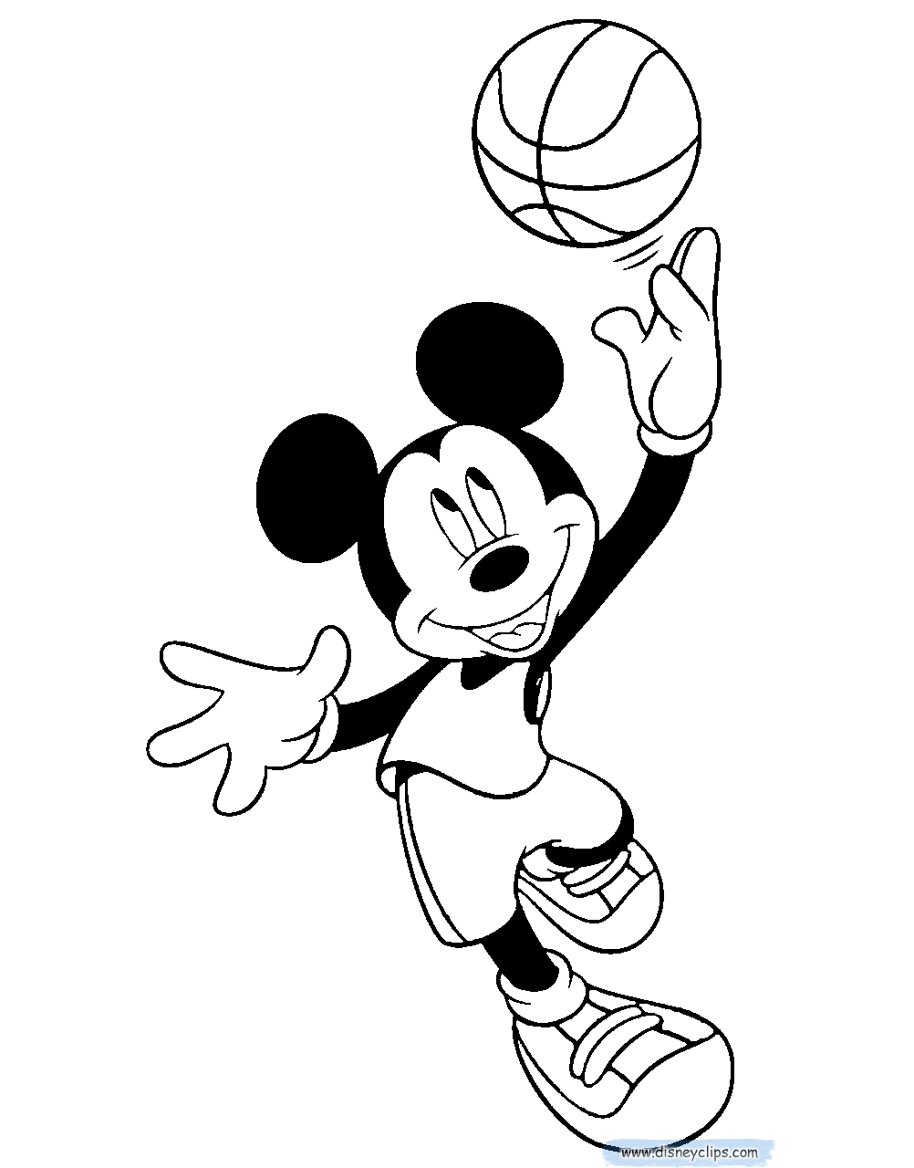 Mickey Mouse Basketball Coloring Pages | Disneyclips.com