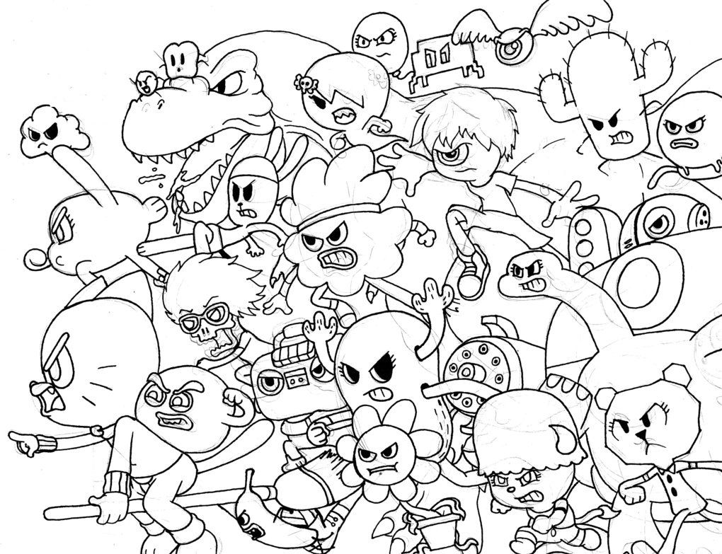 all characters from amazing world of gumball coloring pages ...